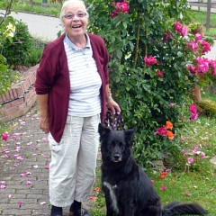 Sally - überglücklich im Rosengarten