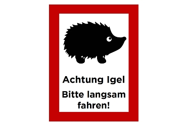 Warnschild "Achtung Igel" 40 x 30 cm kostenlose Bestellvorlage