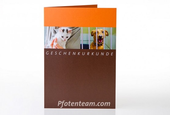 Die Pfotenteam Geschenkurkunde - das besondere Weihnachtsgeschenk für Tierfreunde!